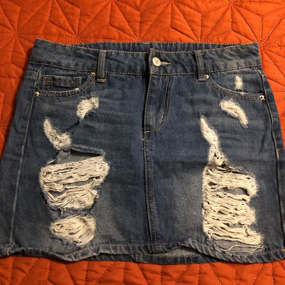 Denim mini skirt
